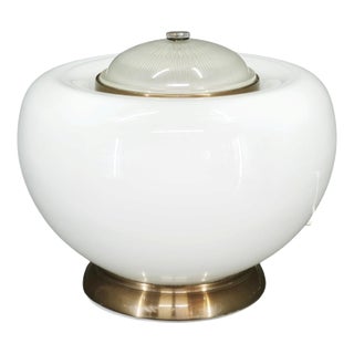 Space Age Italian White Glass Table Lamp, 1970s For Sale