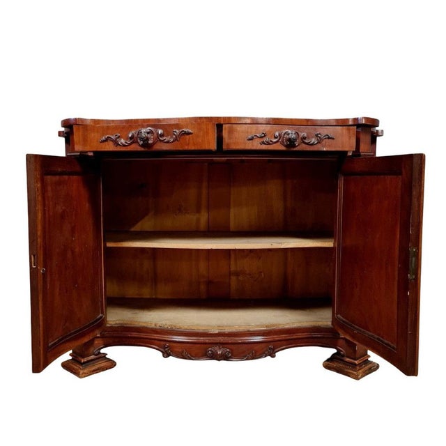 Napoleon III Curved Buffet in Mahogany For Sale - Image 3 of 6