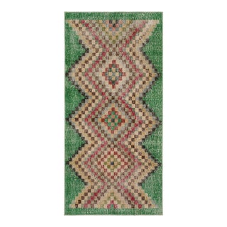 1960s Vintage Zeki Müren Runner in Polychromatic Geometric Patterns, by Rug & Kilim For Sale
