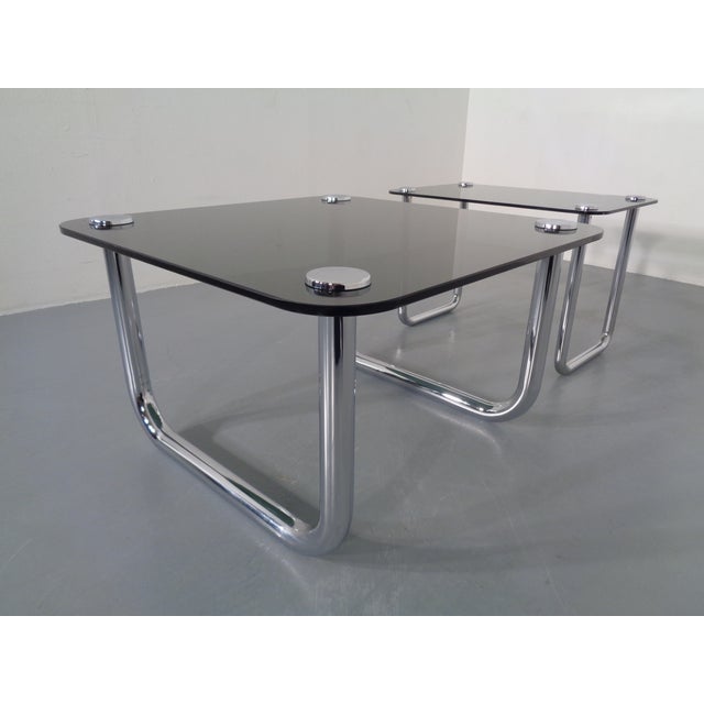 Italian Chrome & Smoked Glass Side Table, 1970s For Sale - Image 16 of 18
