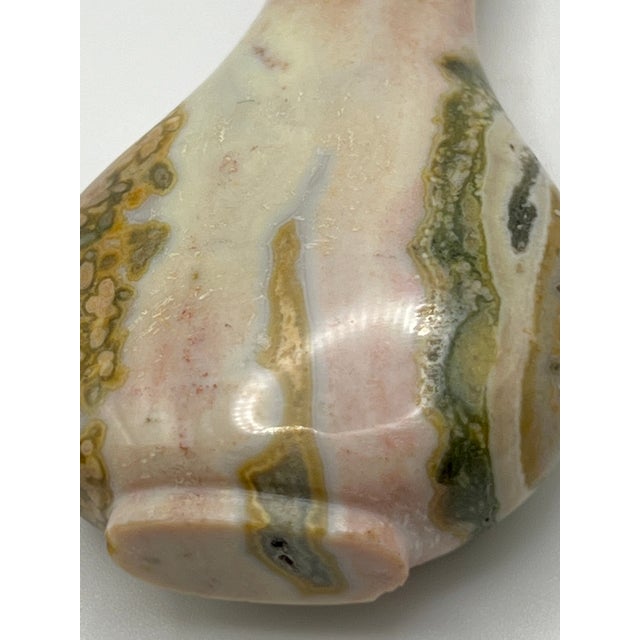 Gemstone Vintage Pocket Size Teardrop Shape Jasper Snuff Bottle For Sale - Image 7 of 10