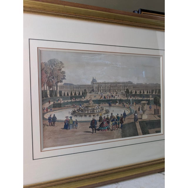 Illustration Antique C. 1861 Hand-Colored View of the Palace of Versailles – Paris Dans Sa Splendeur by Henri Charpentier For Sale - Image 3 of 8