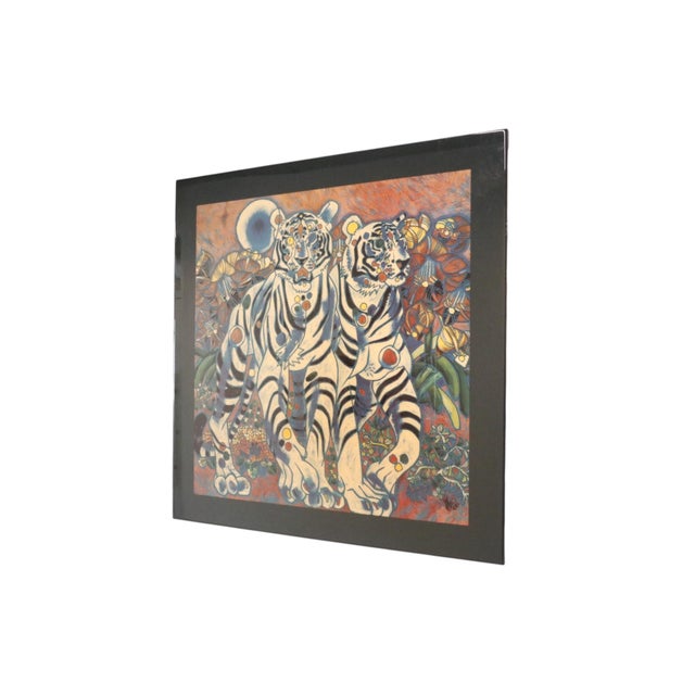 Chinese 1990s Signed “White Tigers” Serigraph by Jiang Tiefeng For Sale - Image 3 of 8