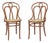 Stained Beech Bentwood Angel Chairs with Vienna Cane Seats, 1940s, Set of 2 For Sale