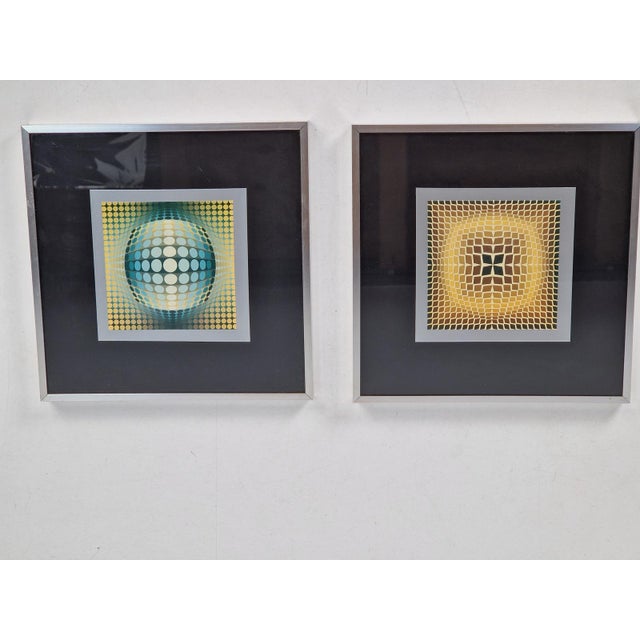 Victor Vasarely, Compositions, 1970s, Gelatin Offset Lithographs, Set of 2 For Sale - Image 11 of 11