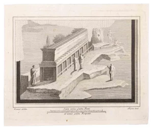 Vincenzo Aloja, Monument with Figures, Etching, 18th Century