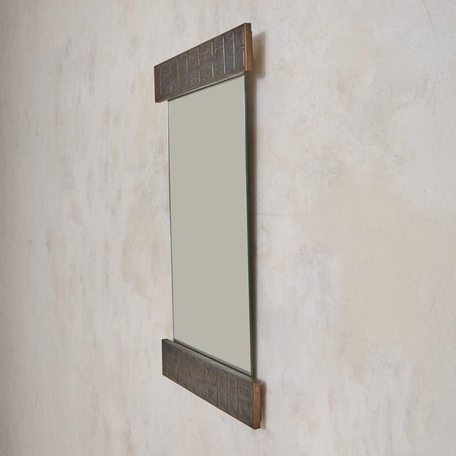 Italian Copper Wall Mirror by Santambrogio E De Berti, 1960s For Sale In Chicago - Image 6 of 12