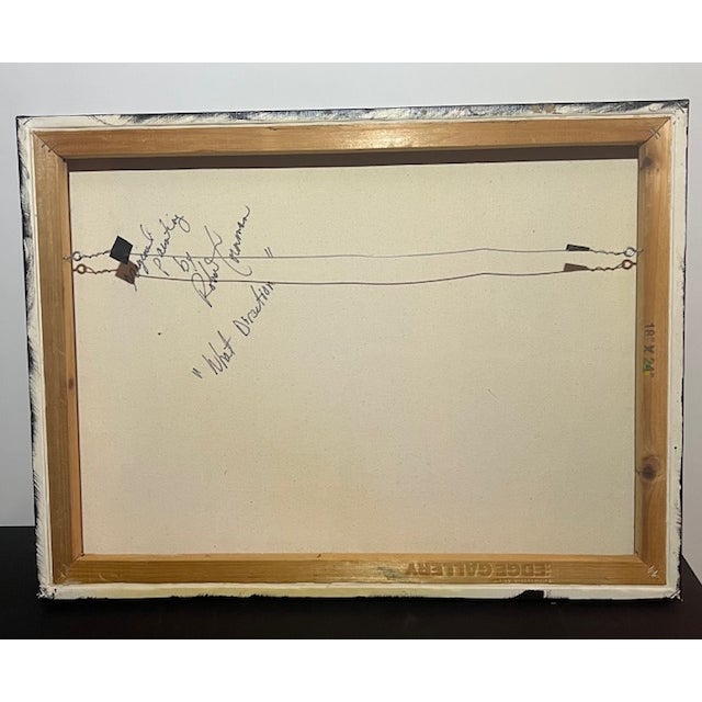 Original mixed-media abstract painting by Robert Cornman, titled “What Direction.” This one-of-a-kind composition features...