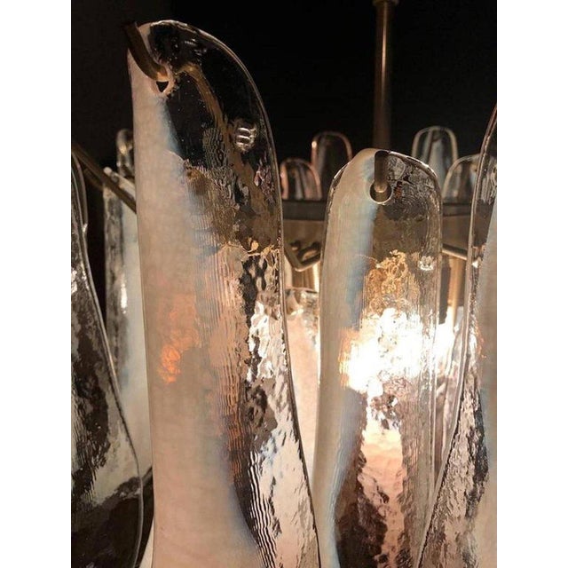 Glass Murano Glass Pink and White Lattimo Chandelier, 1980s For Sale - Image 7 of 13
