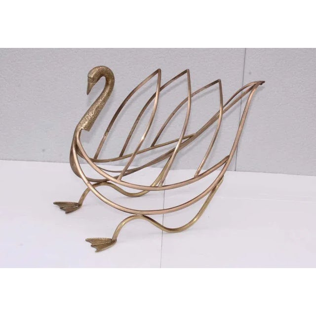 1960s Maison Jansen Brass Magazine Holder For Sale - Image 5 of 13