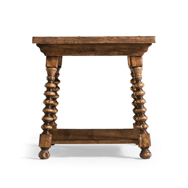 Farmhouse Rustic Farmhouse Spool-Leg Side Table For Sale - Image 3 of 9