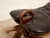 Wood Vintage Leather Saddle Stool With Tufted Seat and Sculptural Wood Frame as Found For Sale - Image 7 of 12