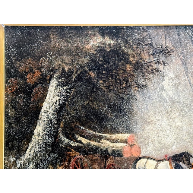 Black 19th Century Christian Adolph Schroeder Oil on Canvas of Carriage or Sleigh Pulled by Horses For Sale - Image 8 of 8