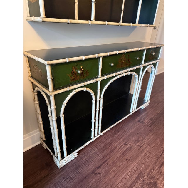 Two Piece English Chinoiserie Wall Shelf and Console For Sale - Image 11 of 14