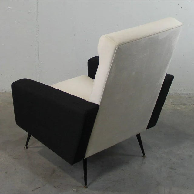 Black Set of French Lounge Chairs, 1950s For Sale - Image 8 of 10