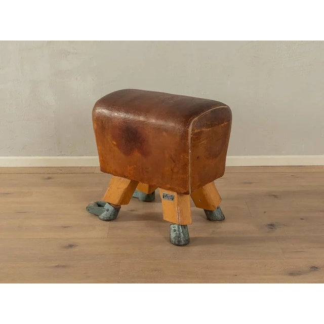 Vintage Leather Stool, 1960s For Sale - Image 9 of 9
