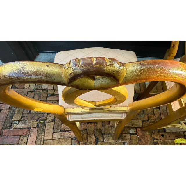 Late 20th Century Pair of Gilded Hollywood Regency Side Chairs in the Style of Rose Tarlow For Sale - Image 16 of 18