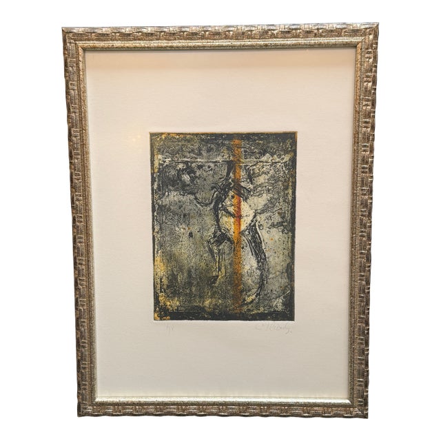 Abstract Expressionistic Etching, Signed For Sale