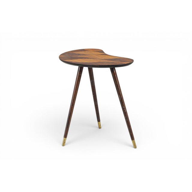 Mid-Century Modern Model 166 Kidney Side Table With Rosewood Inlay by Björkås Möbelfabrik For Sale - Image 3 of 8