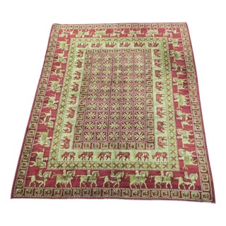 European Hooked Pile Rug with Pazyryk Design, 1920 For Sale
