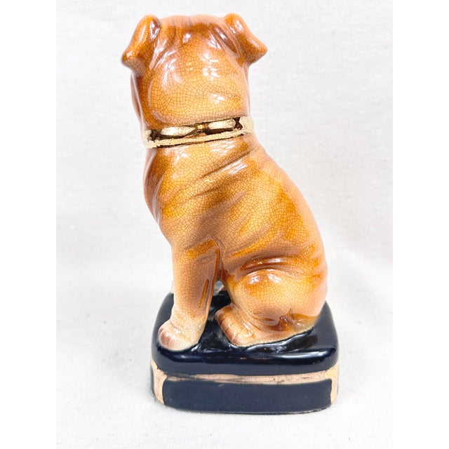 Mid 20th Century Vintage 1970s Takahashi San Francisco Ceramic Shar Pei Dog Figurine Bookend - Single For Sale - Image 5 of 10