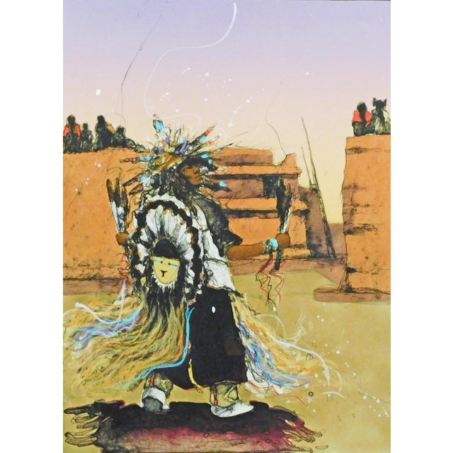 "Moenkopi Buffalo Dancers 3" Original Limited Edition Lithograph by Larry Fodor Hand signed, numbered & titled by the...