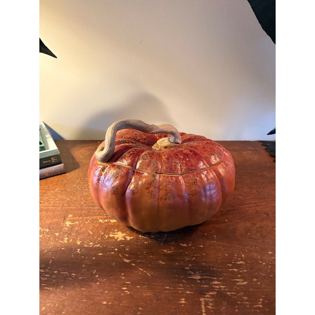 Vintage Handmade Pumpkin Covered Tureen Patricia Garrett For Sale In Philadelphia - Image 6 of 7