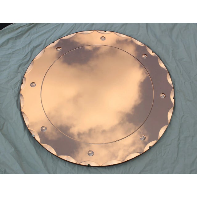 Mid 20th Century 1950s French Peach Color Mirror For Sale - Image 5 of 8