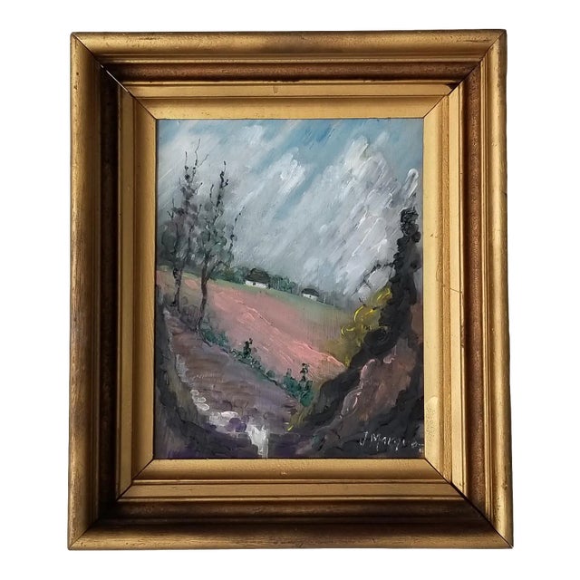 Spanish Countryside Landscape Painting by Jose Marquez Figueroa, Framed For Sale