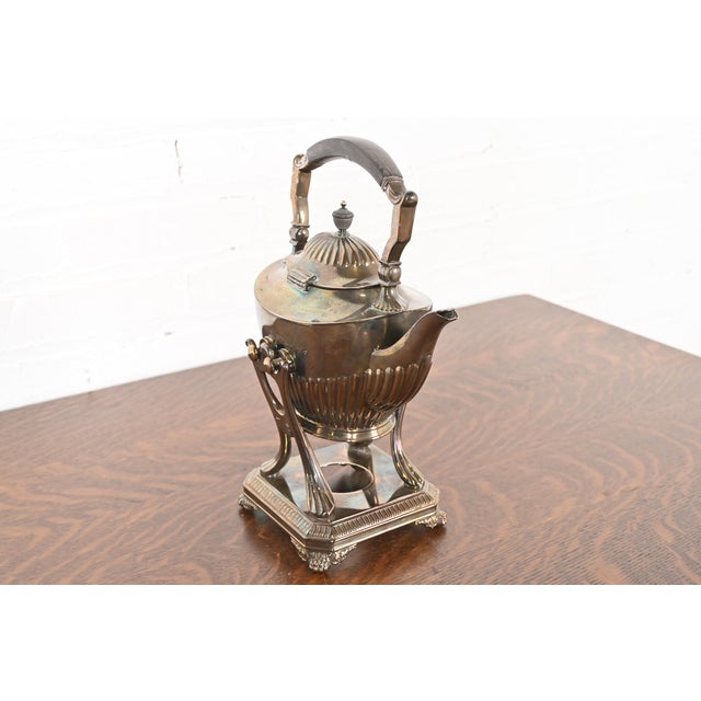 Victorian Tiffany & Co. Art Deco Silverplate Tea Kettle or Coffee Pot With Boiler For Sale - Image 3 of 16
