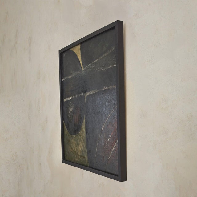 Maurice Perrenoud, L'homme de'calque l'homme, Oil on Board Painting, 1960s For Sale - Image 4 of 9