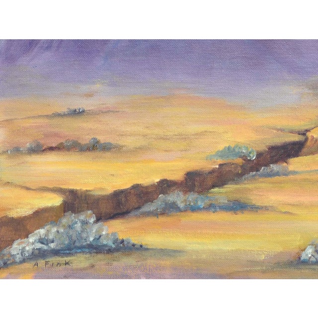 American Mid Century Landscape -- Purple Desert Mountain by Alice M. Fink For Sale - Image 3 of 9