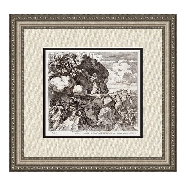 Raphael 1649 Engraving Vatican Moses Receives the Ten Commandments Framed For Sale