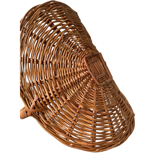 Wood Vintage French Flower Gathering Wicker Basket For Sale - Image 7 of 8