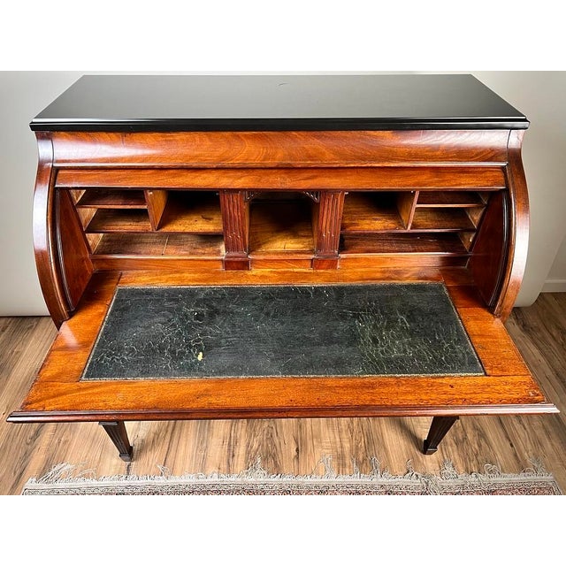 Antique Directoire Style French Cylinder Desk With Slate Top C. Late 19th Century For Sale - Image 9 of 9