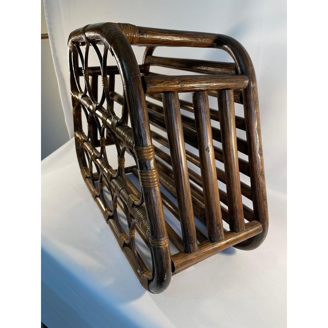 1960s Vintage Bamboo 12-Bottle Wine Rack For Sale - Image 4 of 12