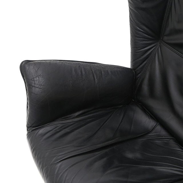 Set of Reclining Black Leather Armchairs, 1970s For Sale - Image 15 of 16