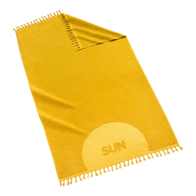 Elements Beach "Sun" Towel, Yellow For Sale