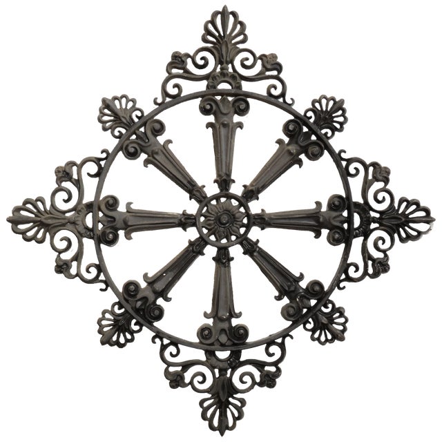 Exquisite piece of old cast iron with intricate detailing; possibly Spanish, Portuguese, or French. Lovely as interior or...