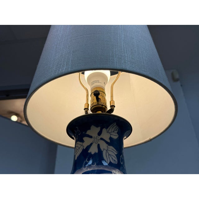 Chinoiserie Blue Porcelain Table Lamp For Sale In San Francisco - Image 6 of 12