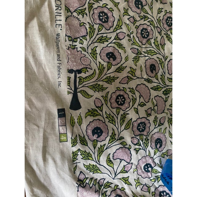 2020s Quadrille Kalamkari Floral, Lavender Fabric - 4 Yards For Sale - Image 5 of 6