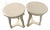 Modern History Home Pair of Covington Round White Drinks Tables With Marble Top For Sale