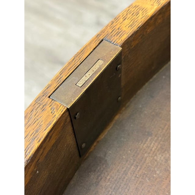 Beautiful vintage oak sideboard cabinet with beveled mirror in excellent vintage condition.