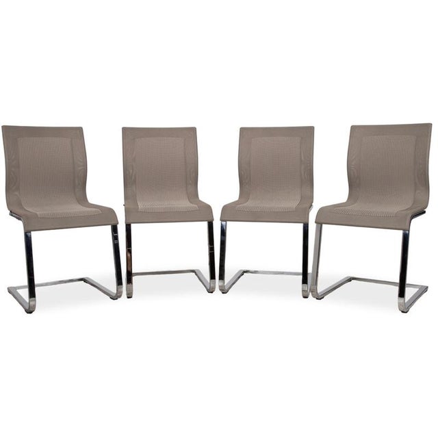Magnum Stricktex Chairs in Fabric and Chrome in Grey and Beige from Team 7, Set of 4 For Sale - Image 16 of 16