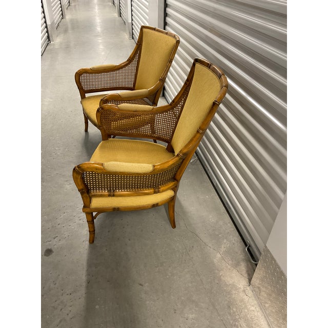 Mid-Century Modern Pair of 1970s Giorgetti-Style Beech & Cane Lounge Chairs For Sale - Image 3 of 14