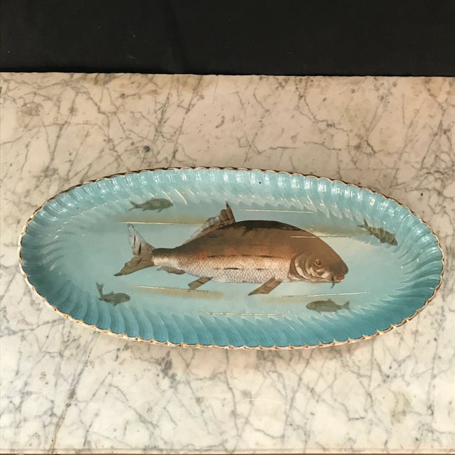 Signed and hand crafted stunning Fish Platter with 10 matching plates, all hand painted in beautiful colors Handmade by...