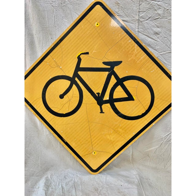Vintage Reflective Bicycle Road Sign For Sale - Image 4 of 12
