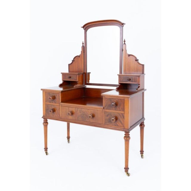 Wood Antique Victorian Dressing Table in Mahogany, 1860 For Sale - Image 7 of 7