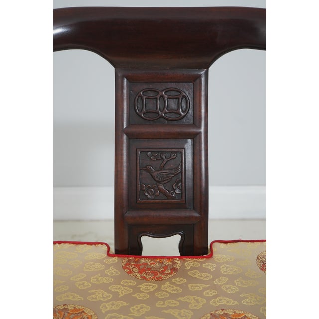 Pair of Vintage Chinese Rosewood Carved Armchairs For Sale - Image 12 of 18