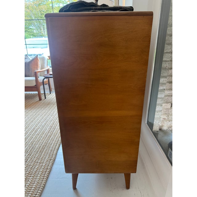 Vintage, Mid-Century Maple Heywood WakeField Tallboy Dresser For Sale - Image 9 of 18